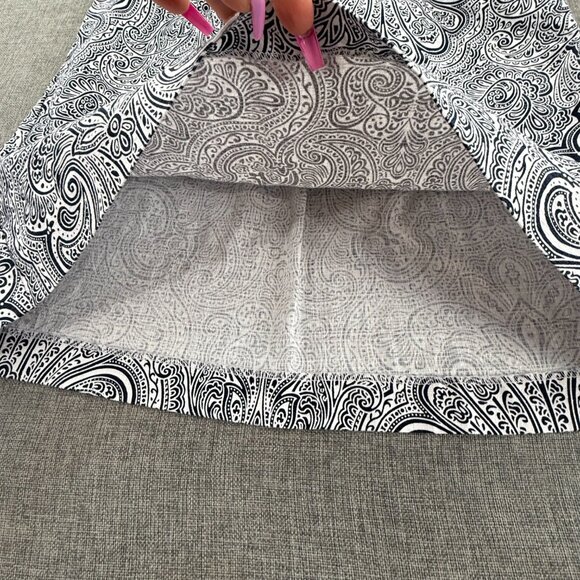 Tommy Hilfiger Pullover Skirt Size 4 Stretchy Waist Pockets Paisley Navy Blue & - Picture 4 of 13